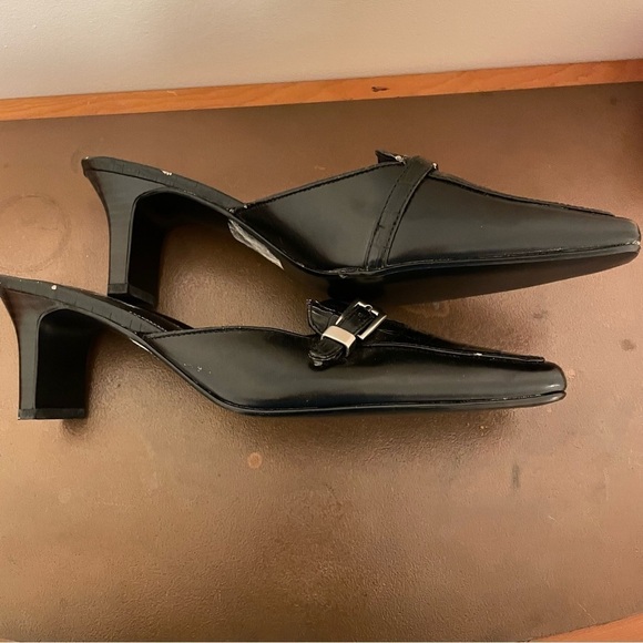 Life Stride black croc embossed buckle kitten heel size 10 - Picture 14 of 14